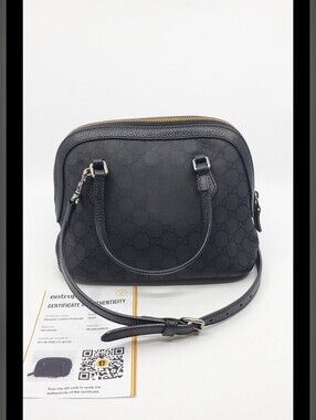 Gucci GG Nylon Mini Boston Top Handle Bag